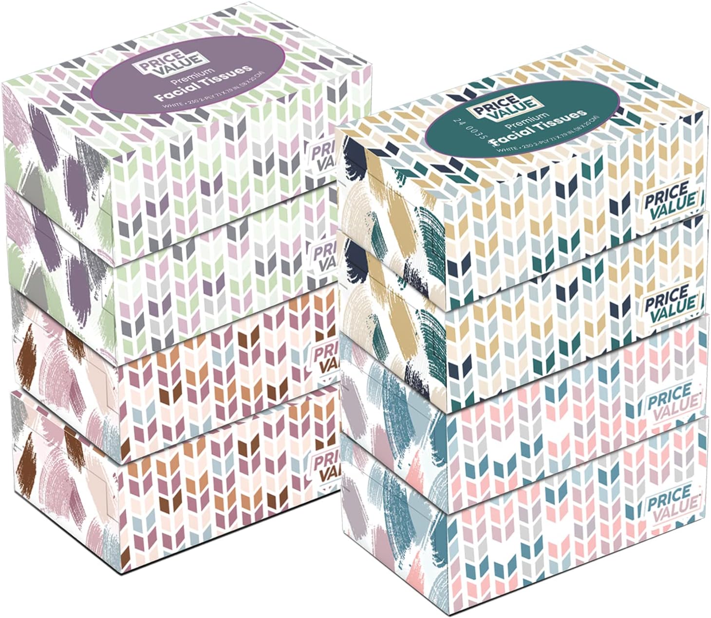 Facial Tissues boxes 230 Sheets Per Box 8 Boxes. Premium Soft Gentle and Durable in A Stylish Box - 1,840 Sheets