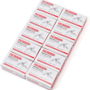 Jumbo Paper Clips Paper Clips - 1000 Pieces (10 Boxes of 100 Each) - Silver Standard Size 2.0IN - Office & School