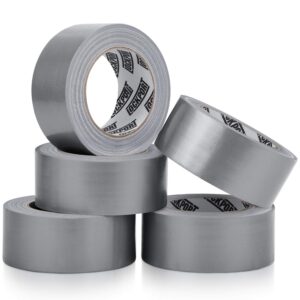 Lockport 5 Pack Duct Tape Heavy Duty Waterproof, Strong Adhesive Silver Duct Tape Bulk for Indoor Outdoor Repairs, Tear by Hand - 30 Yards x 2 Inch